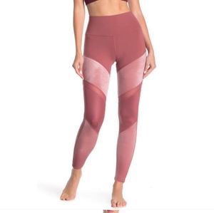 Alo Yoga Sheila High-Rise Velour-Panel Leggings
